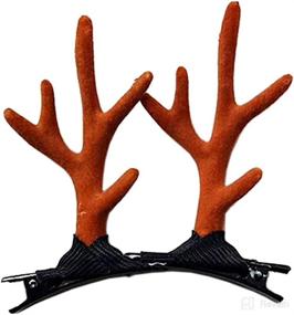 img 3 attached to Unique Antlers Hair Clips: Perfect Hair Accessories for Christmas, Halloween, and Cosplay - SJR02