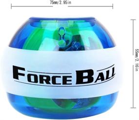img 2 attached to Развивайте силу рук с помощью гироскопического мяча DINOKA LED Powerball | Тренажер для запястий и предплечий (синий) | Подарок на день отца