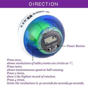 img 3 attached to Развивайте силу рук с помощью гироскопического мяча DINOKA LED Powerball | Тренажер для запястий и предплечий (синий) | Подарок на день отца