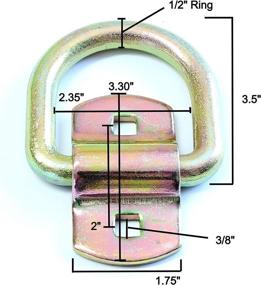 img 1 attached to 🔩 Gripon (Set of 4) 1/2-Inch D-Ring Tie-Down Anchors with Bolt-on Mounting Clip for Trailers and Trucks