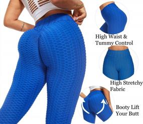 img 2 attached to Women'S Textured Yoga Pants Ruched Butt Lifting High Waist Pants Tummy Control Stretchy Workout Leggings Booty Tights