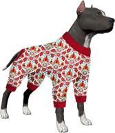 🐶 super-soft lovinpet dog pajamas: lightweight pitbull pullover post surgery wear, full coverage large puppy pajamas in picnic wild flowers navy prints - ideal for big dogs! logo