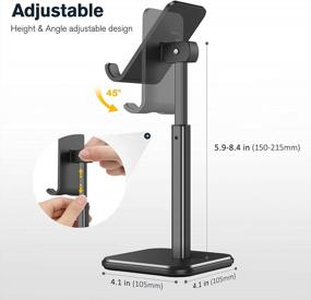 img 2 attached to Compatible Cell Phone Stand Holder For Desk - Fits All Smart Phones | Apiker, Black
