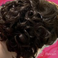 img 1 attached to Transform Your Look With SWACC'S Dark Brown Curly Hair Bun Extension - Easy Stretch Combs Clip-In Ponytail Hairpiece review by Dan Husband