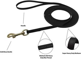 img 3 attached to Viper Biothane Long Line Leash for Dogs - 2 🐍 Color Options and 6 Sizes - Ideal for Working and Tracking Activities