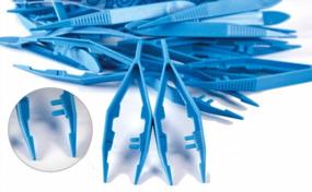 img 3 attached to ISOLAB USA - Pack Of 50 Disposable Tapered Tweezers/Plastic Blue Forceps For Grooming, Labs, First Aid And Medical Use At Bulk Prices