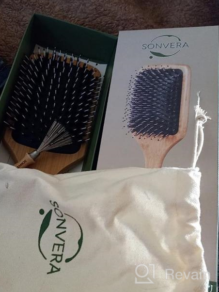 img 1 attached to Boar Bristle Hair Brush Men Detangling Hair Brushes For Women Mens Paddle Brush Bamboo Wooden Bore Natural Hairbrush For Shine Soft Fine Hair Reduce Frizz Dry Improve Hair Texture review by Adam Gray