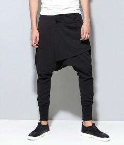 img 1 attached to Men'S Comfortable Harem Joggers Trousers With Elastic Waistband - Perfect For Gym And Casual Wear - GYM109