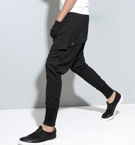 img 2 attached to Men'S Comfortable Harem Joggers Trousers With Elastic Waistband - Perfect For Gym And Casual Wear - GYM109