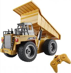 img 4 attached to Fisca 2.4Ghz RC Dump Truck Toy With LED Light And Metal Cab - Perfect For Kids Age 5-9