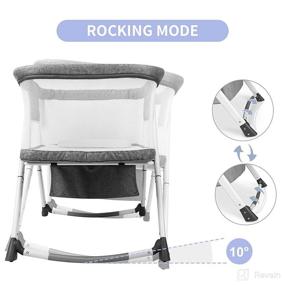img 2 attached to 👶 Besrey 3-in-1 Portable Baby Bassinet - Rocking Cradle Bed, Easy Fold Bedside Sleeper Crib, Quick-Fold for Newborn Infants