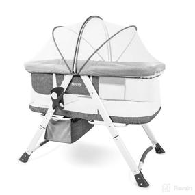 img 4 attached to 👶 Besrey 3-in-1 Portable Baby Bassinet - Rocking Cradle Bed, Easy Fold Bedside Sleeper Crib, Quick-Fold for Newborn Infants