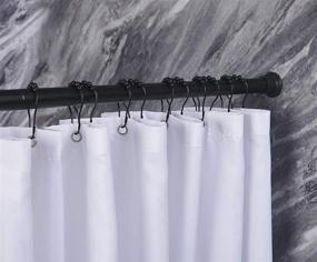 img 3 attached to ALLZONE Heavy Duty Non-Slip Adjustable Tension Shower Curtain Rod 27-41 Inches For Bathroom, Window, Closet, Doorway - No Rust, No Drilling - Black