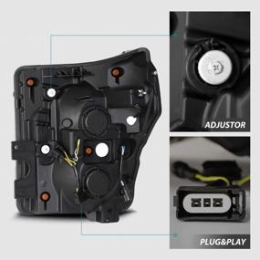 img 3 attached to AlphaRex Luxx-SERIES, черный для 11-16 F250 / F350 / F450 / F550 DRL / последовательный сигнальный светодиод / световая трубка активации, двойной сверхмощный 4th Gen Look Switchback Projector Headlights