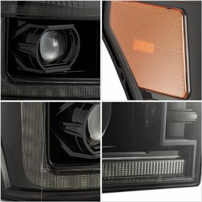 img 2 attached to AlphaRex Luxx-SERIES Black For 11-16 F250/F350/F450/F550 DRL/Sequential Signal LED/ Activation Light Tube Dual Super Duty 4Th Gen Look Switchback Projector Headlights