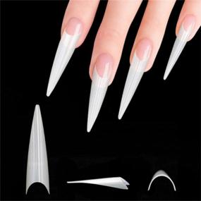 img 3 attached to YIMART 500Pcs Acrylic Medium Long Stiletto Nail Tips Easy Coffin Nails Sharp False Nail Art Tips For Nails Salon With Box (Natural)
