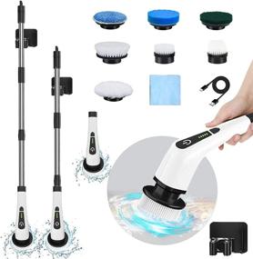 img 4 attached to 🧼 LOSUY Electric Spin Scrubber 2022 - Cordless Cleaning Brush with 7 Replaceable Brush Heads, Adjustable Extension Handle - Power Shower Scrubber for Bathroom, Floor, Glass, and Home Cleaning, Etc.