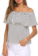 stylish and loose: sherosa women's off shoulder ruffle blouse for casual comfort логотип