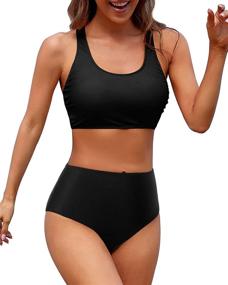 img 4 attached to Holipick Athletic Swimsuit Waisted Bathing Women's Clothing ~ Swimsuits & Cover Ups