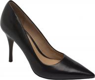 women's leather high heel stiletto pump - linea paolo payton pointy toe logo