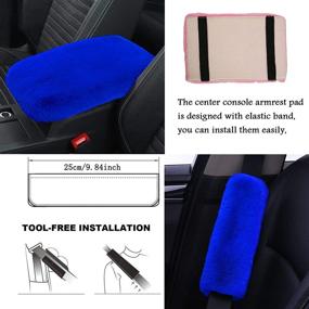 img 1 attached to 🔵 ZYNQACC Fluffy Steering Wheel Cover Set: Warm & Soft Fuzzy Covers for Women/Girls - Universal 15 Inches Car Accessories (Royal Blue, 8 Pieces)