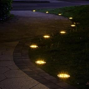 img 3 attached to 8 Pack SOLPEX Solar Ground Lights Outdoor Waterproof Garden Landscape Lighting For Yard Deck Lawn Patio Pathway Walkway - 8 LED Warm White Solar Powered Disk Lights