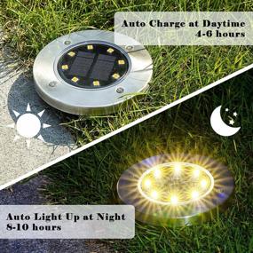 img 2 attached to 8 Pack SOLPEX Solar Ground Lights Outdoor Waterproof Garden Landscape Lighting For Yard Deck Lawn Patio Pathway Walkway - 8 LED Warm White Solar Powered Disk Lights