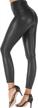 tulucky women's high waisted faux leather leggings: stretchy pants in regular and plus sizes logo