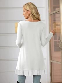 img 1 attached to Xpenyo Women'S Casual Maternity Tunics Long Sleeve Spliced Chiffon Hem Top Shirt