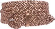 inch wide metallic braided woven women's accessories ~ belts logo