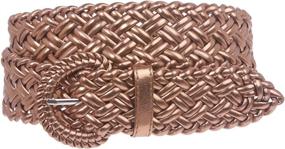 img 1 attached to Inch Wide Metallic Braided Woven Women's Accessories ~ Belts