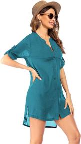 img 1 attached to Ekouaer Coverups Button Beachwear Medium Women's Clothing : Swimsuits & Cover Ups