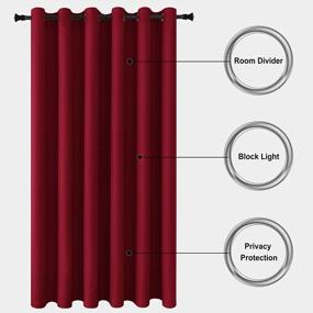 img 3 attached to DWCN Blackout Thermal Curtain For Increased Privacy- Perfect For Bedrooms, Living Rooms, And Office Spaces - 1 Panel Grommet Curtain, Burgundy, 8.3Ft W X 7Ft H