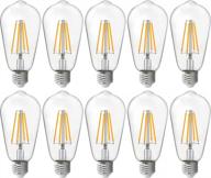 10 pack st58 led edison bulbs 6w 60w equivalent, 2700k warm white e26 medium base filament light bulbs, antique glass style for home bedroom office non-dimmable logo