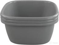 dynkona set of 3 plastic 🛁 grey wash tub dish pan basins, 16 quart logo