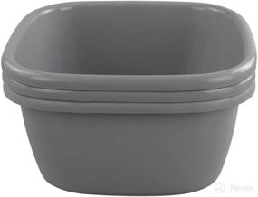 img 4 attached to DynkoNA Set of 3 Plastic 🛁 Grey Wash Tub Dish Pan Basins, 16 Quart