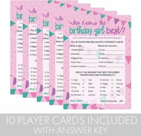 img 3 attached to Get The Party Started With DISTINCTIVS Who Knows The Birthday Girl Best Game - 10 Girly Pink And Purple Game Cards - Tween Birthday Party Supplies