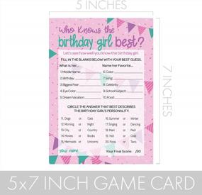 img 2 attached to Get The Party Started With DISTINCTIVS Who Knows The Birthday Girl Best Game - 10 Girly Pink And Purple Game Cards - Tween Birthday Party Supplies