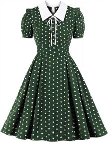 img 4 attached to Sofkiny Women'S 1950S Vintage Dress Polka Dot Cocktail Swing Dress With Short Sleeves