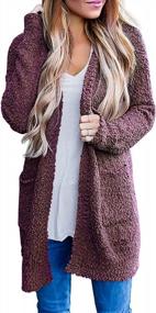 img 4 attached to ZESICA Women'S Soft Chunky Knit Sweater Cardigan - Casual Long Sleeve Open Front Outerwear For Any Occasion