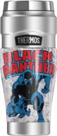 stylish stainless steel travel tumbler with black panther retro comic design - vacuum insulated, double wall, 16oz capacity perfect for marvel fans logo