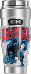 img 4 attached to Stylish Stainless Steel Travel Tumbler With Black Panther Retro Comic Design - Vacuum Insulated, Double Wall, 16Oz Capacity Perfect For Marvel Fans