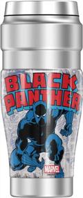 img 3 attached to Stylish Stainless Steel Travel Tumbler With Black Panther Retro Comic Design - Vacuum Insulated, Double Wall, 16Oz Capacity Perfect For Marvel Fans