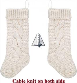img 2 attached to Cozy Up With LimBridge'S 4 Pack Of Large-Sized Cable Knit Christmas Stockings For A Rustic And Personalized Holiday Decor