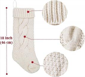 img 3 attached to Cozy Up With LimBridge'S 4 Pack Of Large-Sized Cable Knit Christmas Stockings For A Rustic And Personalized Holiday Decor
