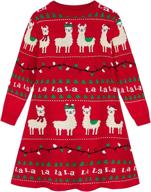 funnycokid toddler christmas sweaters reindeer girls' clothing : dresses logo