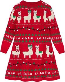 img 4 attached to Funnycokid Toddler Christmas Sweaters Reindeer Girls' Clothing : Dresses