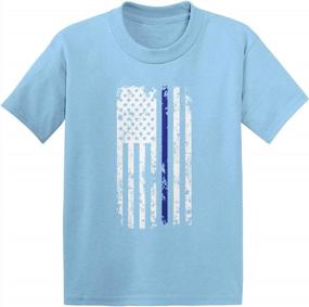 img 4 attached to 👶 Show Your Support with our Haase Unlimited Blue Line American Flag Infant/Toddler Cotton Jersey T-Shirt