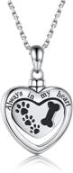 🐾 paw print cremation labrador retriever memorial urn necklace - sterling silver puppy memorial keepsake pendant for dog ashes - forever together jewelry gift logo