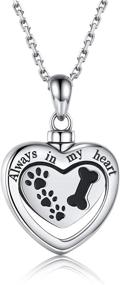 img 4 attached to 🐾 Paw Print Cremation Labrador Retriever Memorial Urn Necklace - Sterling Silver Puppy Memorial Keepsake Pendant for Dog Ashes - Forever Together Jewelry Gift